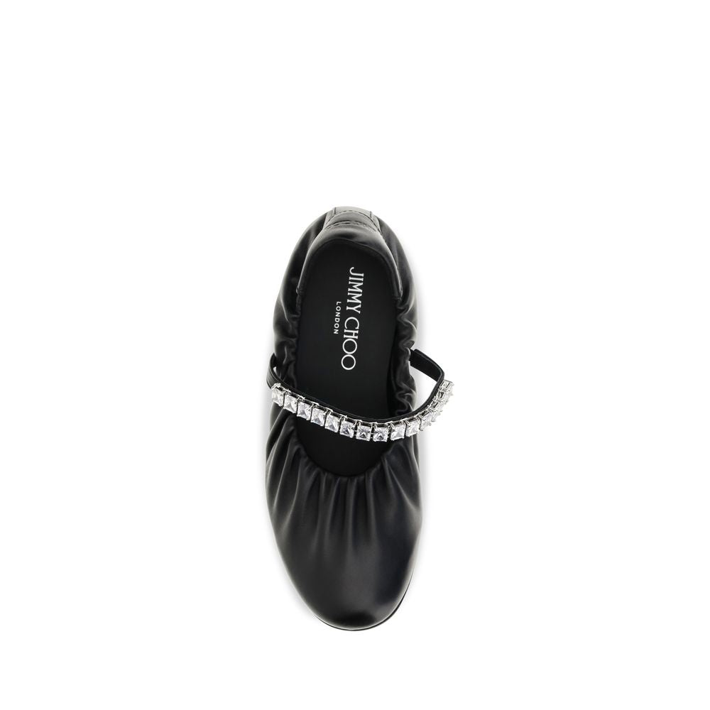 Jimmy Choo Jade Crystal-Embellished Ballet Flats