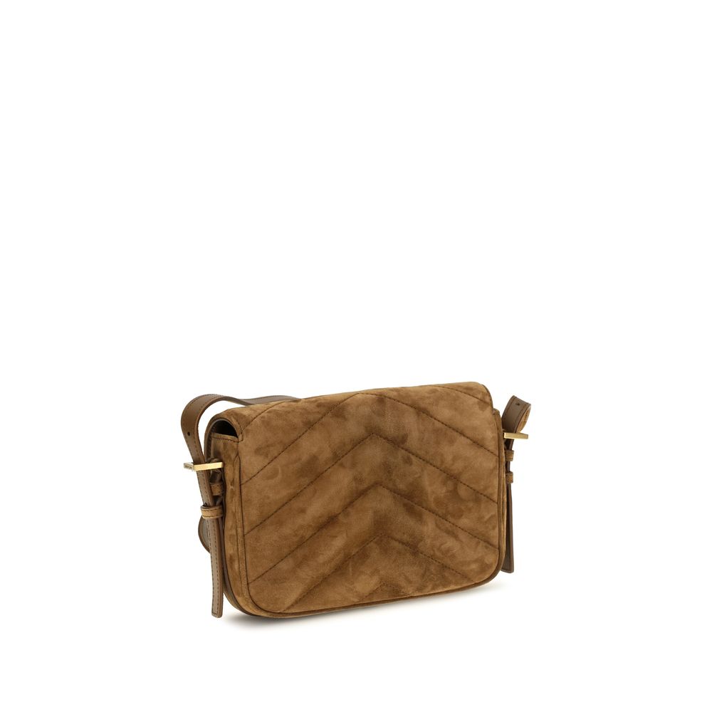 Saint Laurent Loulou Matelassé Brown Small Shoulder Bag