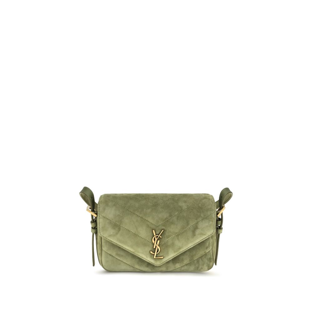 Saint Laurent Loulou Matelassé Green Small Shoulder Bag