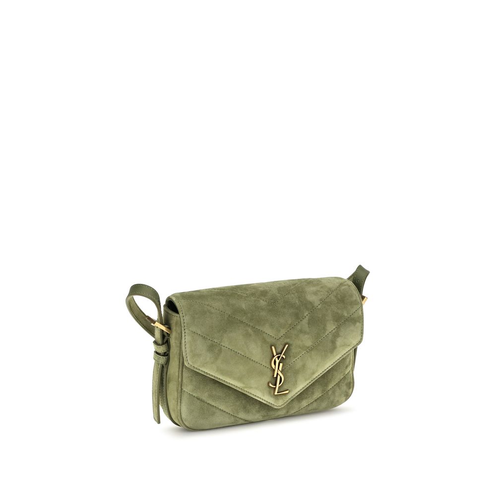 Saint Laurent Loulou Matelassé Green Small Shoulder Bag