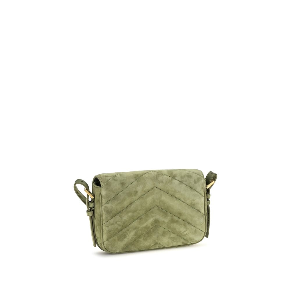 Saint Laurent Loulou Matelassé Green Small Shoulder Bag