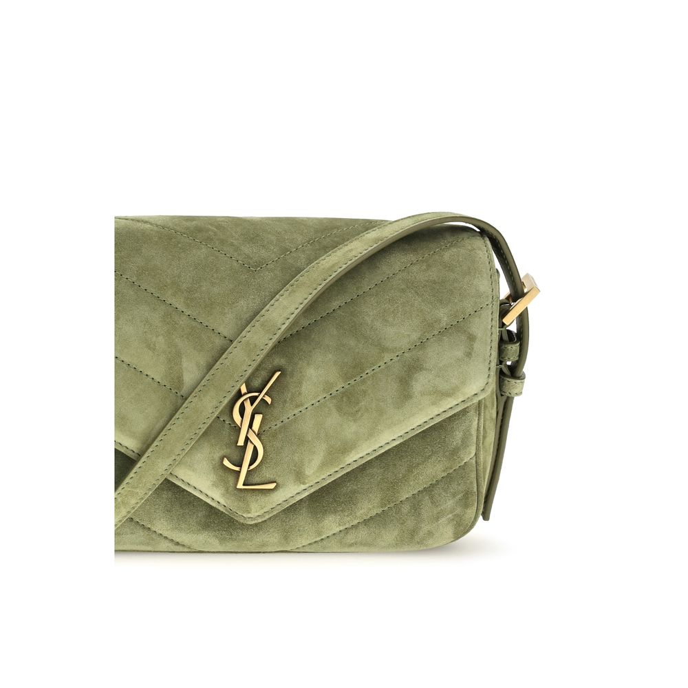Saint Laurent Loulou Matelassé Green Small Shoulder Bag
