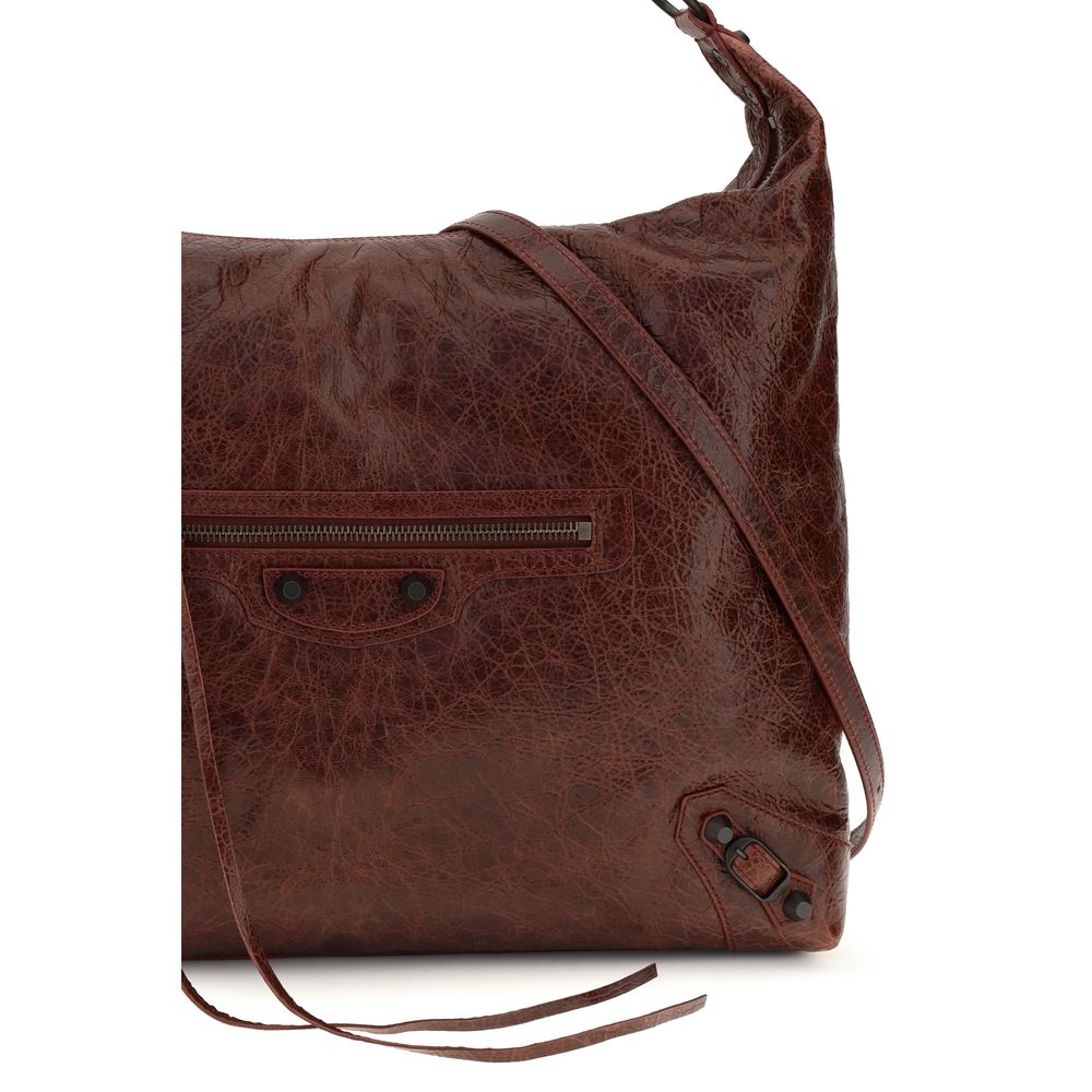 Balenciaga Le City Brown Medium Hobo Shoulder Bag
