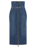 Elisabetta Franchi Corset-Inspired High-Waisted Midi Skirt