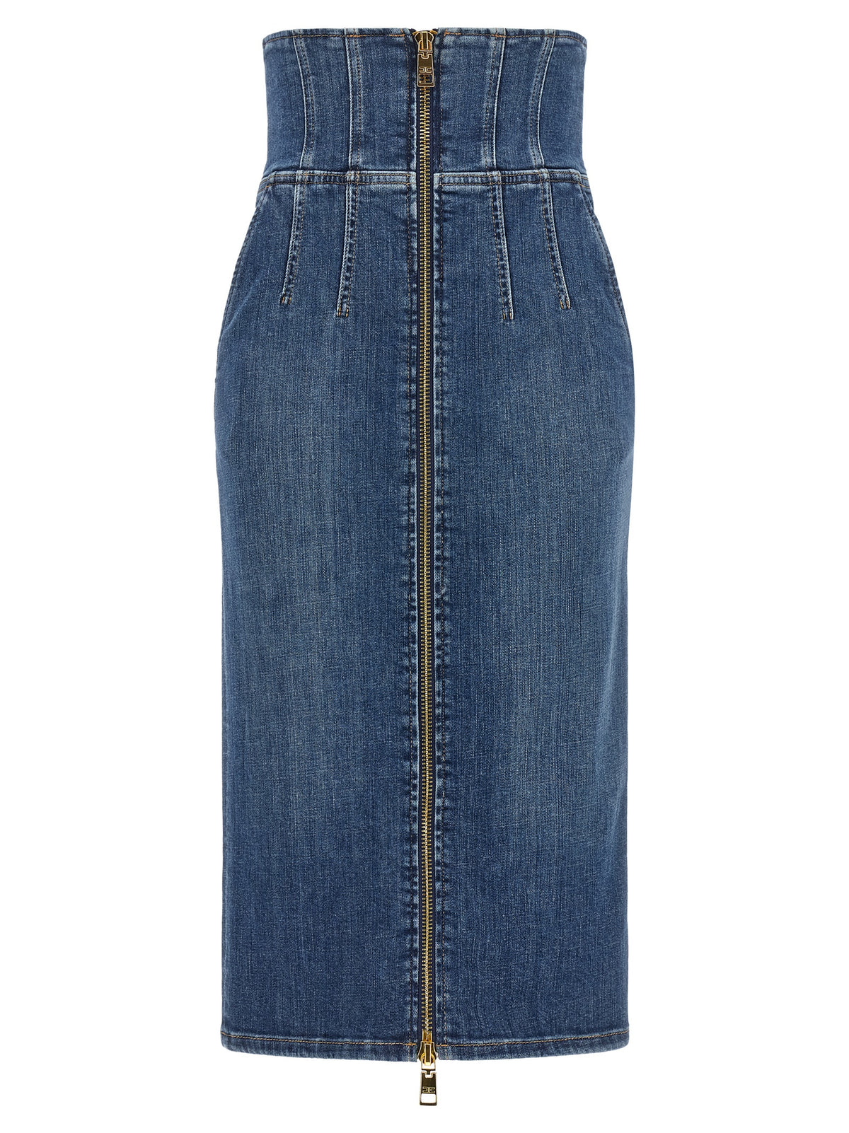 Elisabetta Franchi Corset-Inspired High-Waisted Midi Skirt