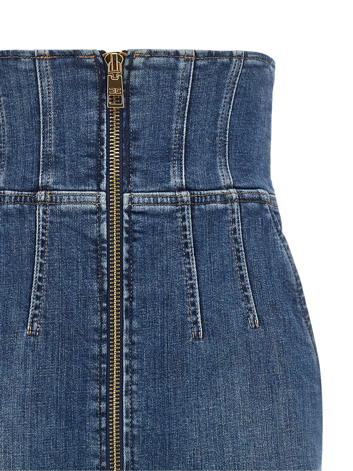Elisabetta Franchi Corset-Inspired High-Waisted Midi Skirt