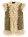 Etro Beige Fur Sleeveless Jacket