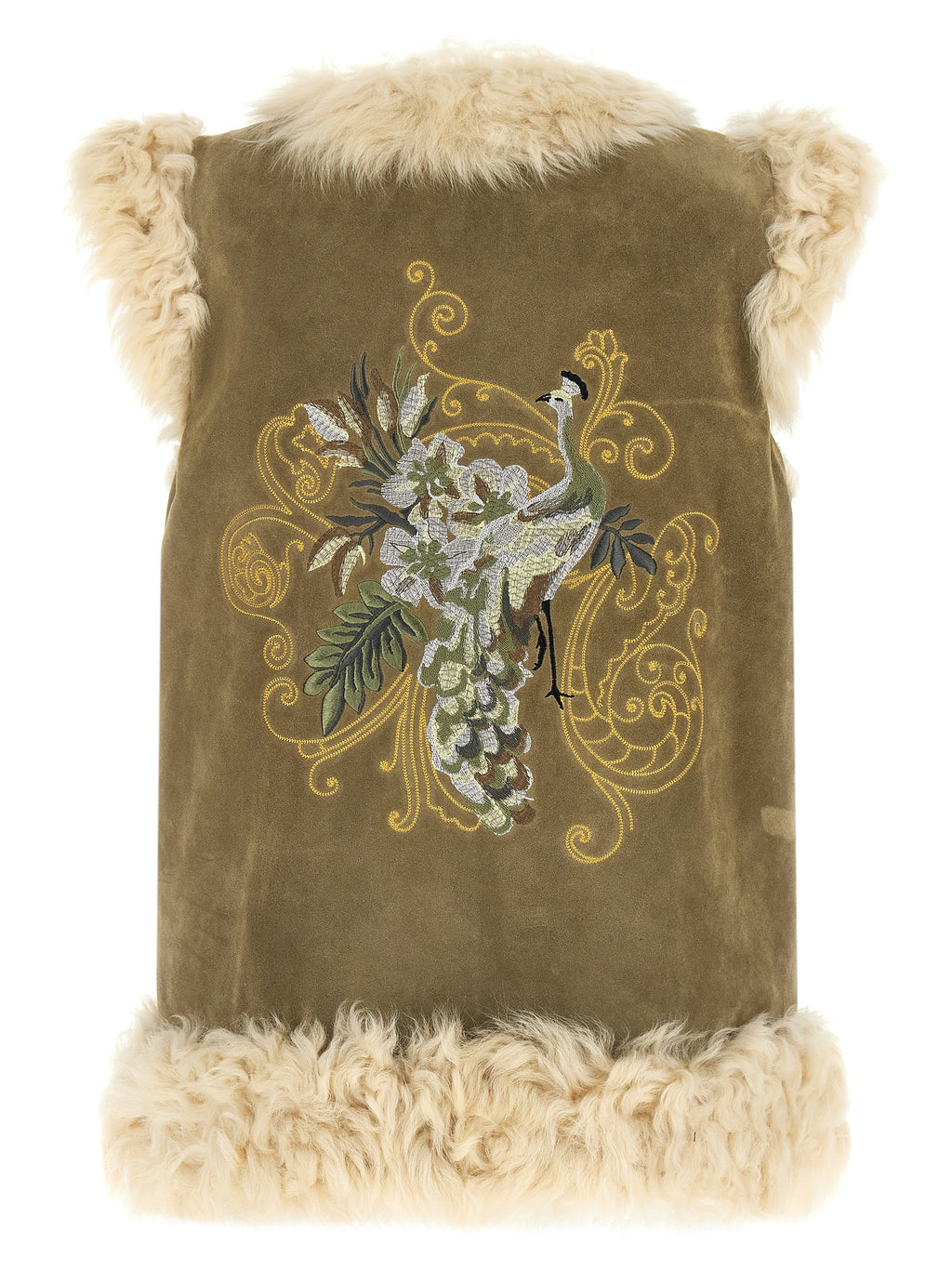 Etro Beige Fur Sleeveless Jacket