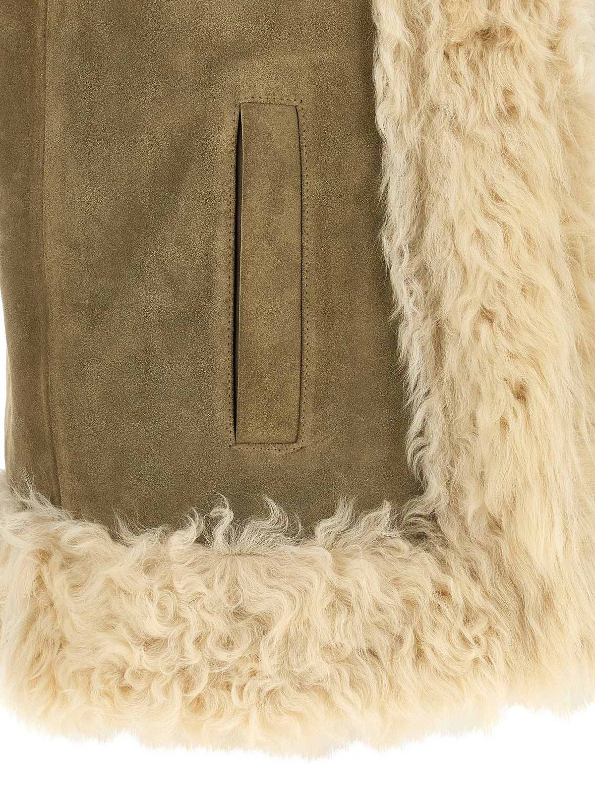 Etro Beige Fur Sleeveless Jacket