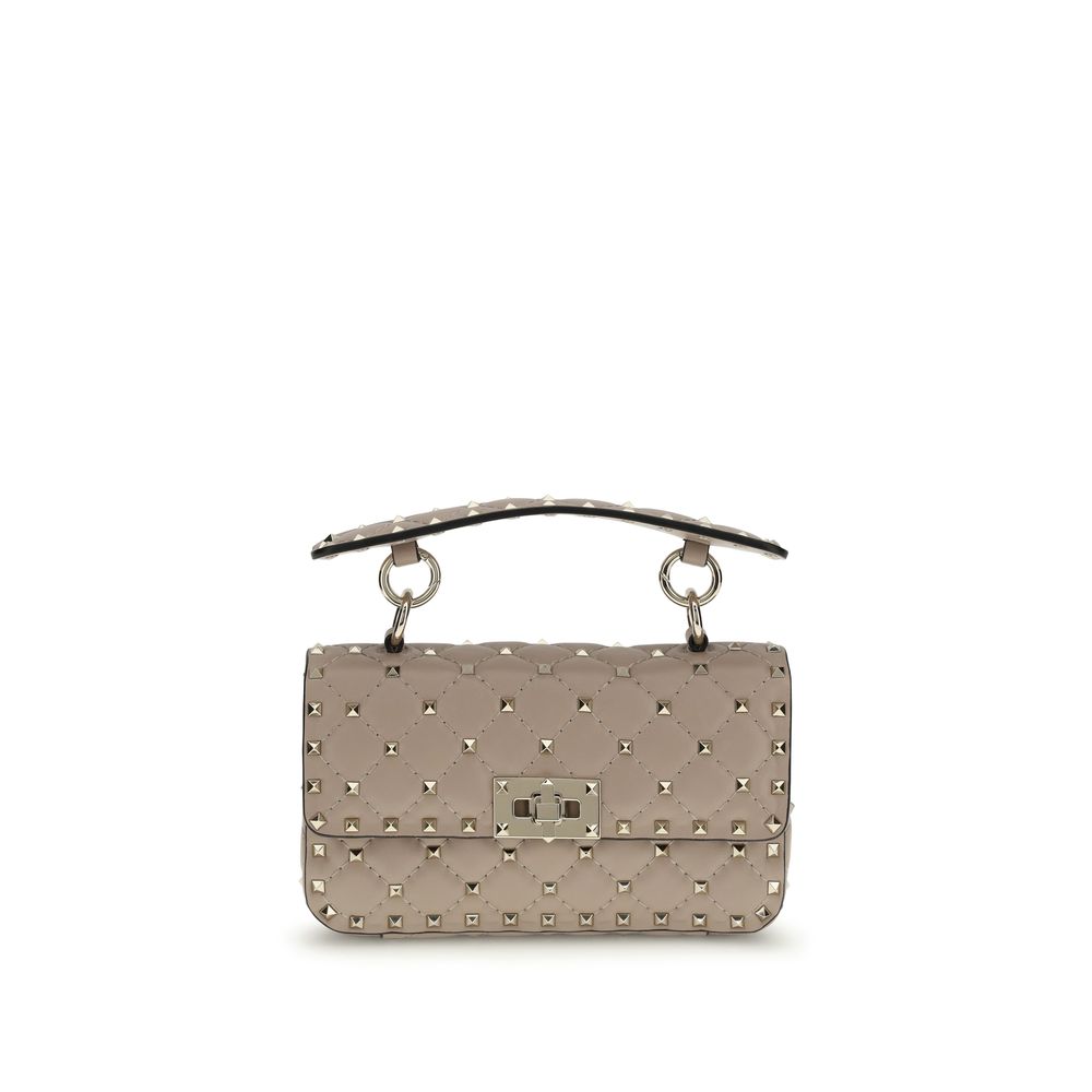 Valentino Garavani Rockstud Spike Beige Mini Top Handle Bag