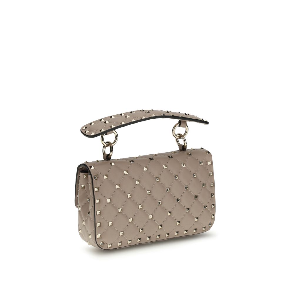 Valentino Garavani Rockstud Spike Beige Mini Top Handle Bag