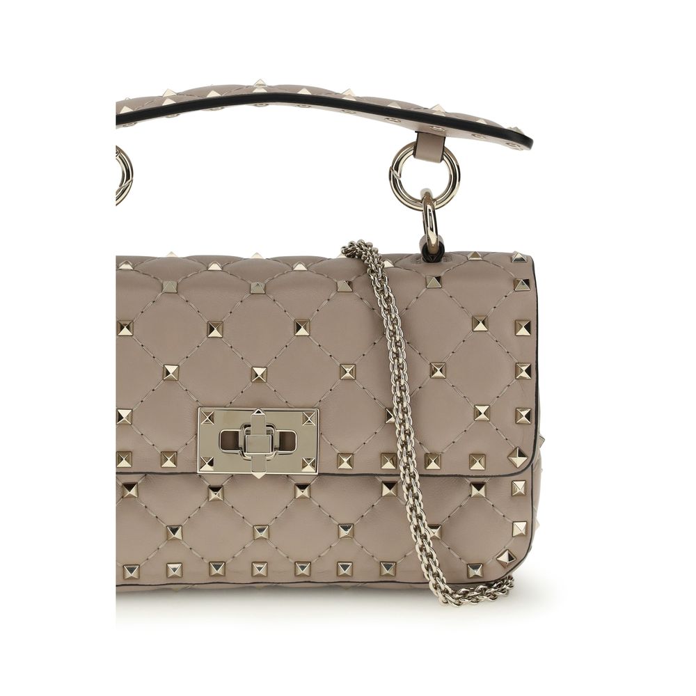 Valentino Garavani Rockstud Spike Beige Mini Top Handle Bag