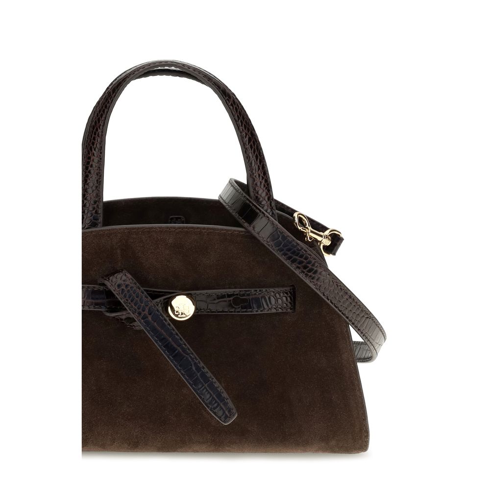 Tory Burch Romy Brown Small Top Handle Bag