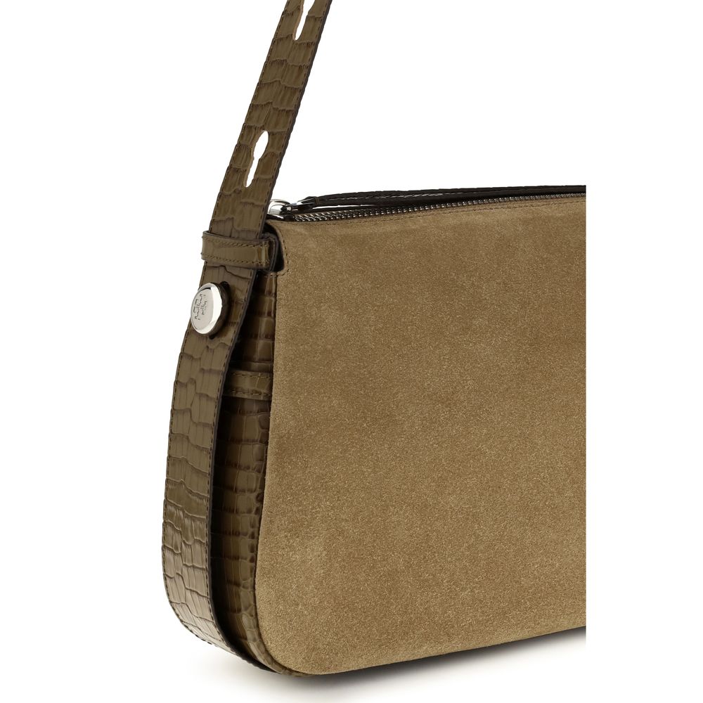 Tory Burch Romy Khaki Shoulder Bag