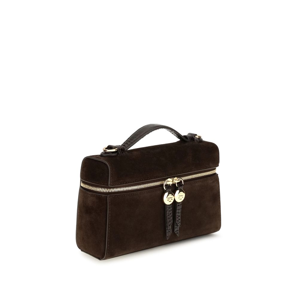Tory Burch Romy Slim Brown Top Handle Bag