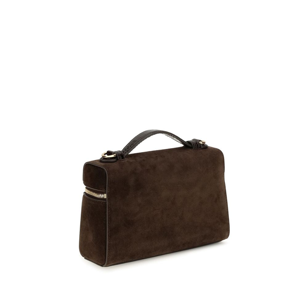Tory Burch Romy Slim Brown Top Handle Bag
