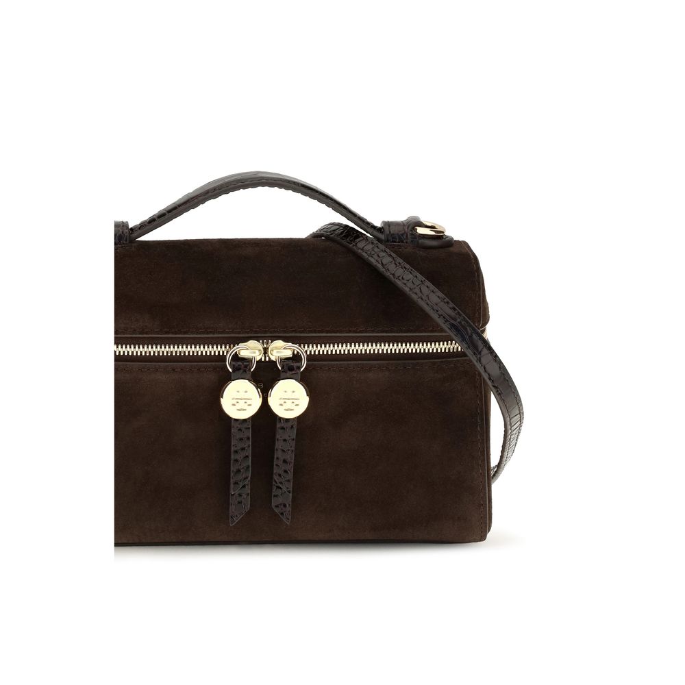 Tory Burch Romy Slim Brown Top Handle Bag