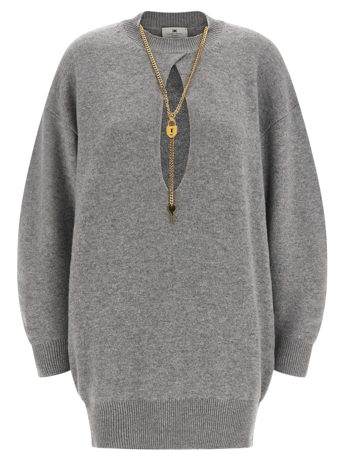 Elisabetta Franchi Chain Pendant Knit Dress