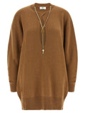 Elisabetta Franchi Brown Wool Mini Dress