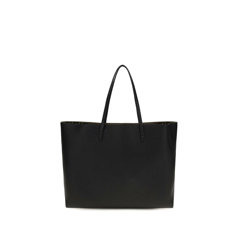 Fendi Roll Roman Black Medium Shopping Bag