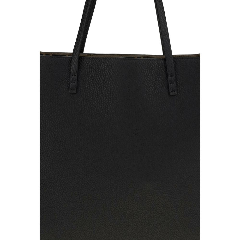 Fendi Roll Roman Black Medium Shopping Bag