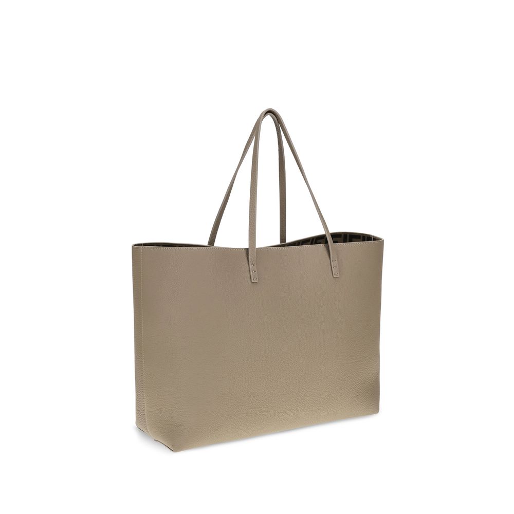 Fendi Roll Roman Beige Medium Shopping Bag