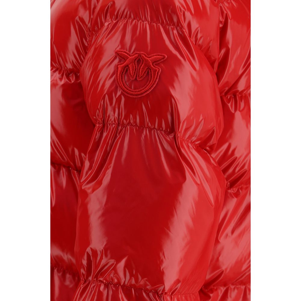 PINKO Red Polyamide Puff Jacket