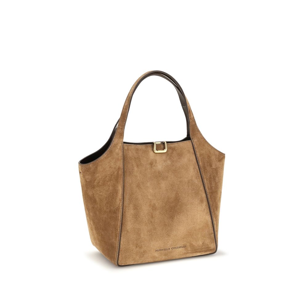 Brunello Cucinelli Sartorial Camel Small Bucket Bag