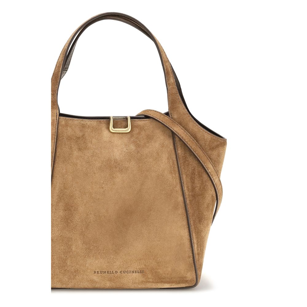 Brunello Cucinelli Sartorial Camel Small Bucket Bag