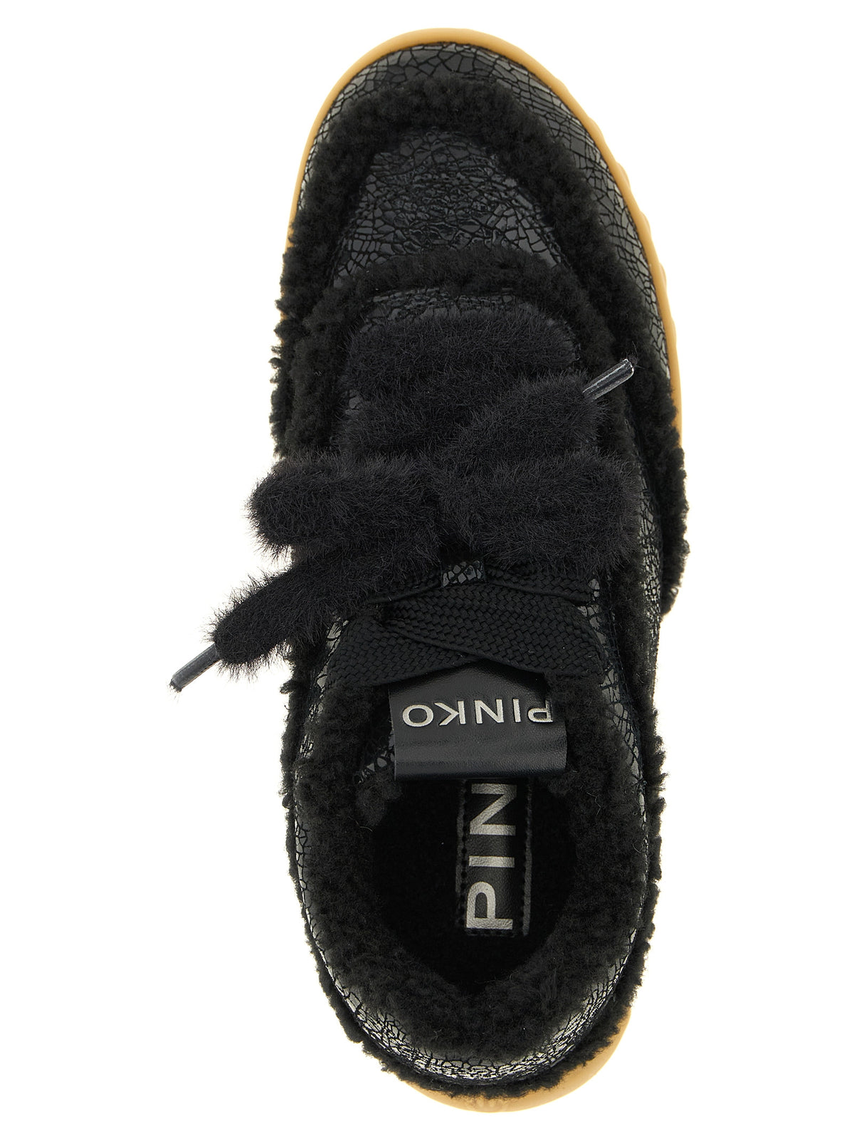 PINKO Black Cowhide Chunky Sneakers