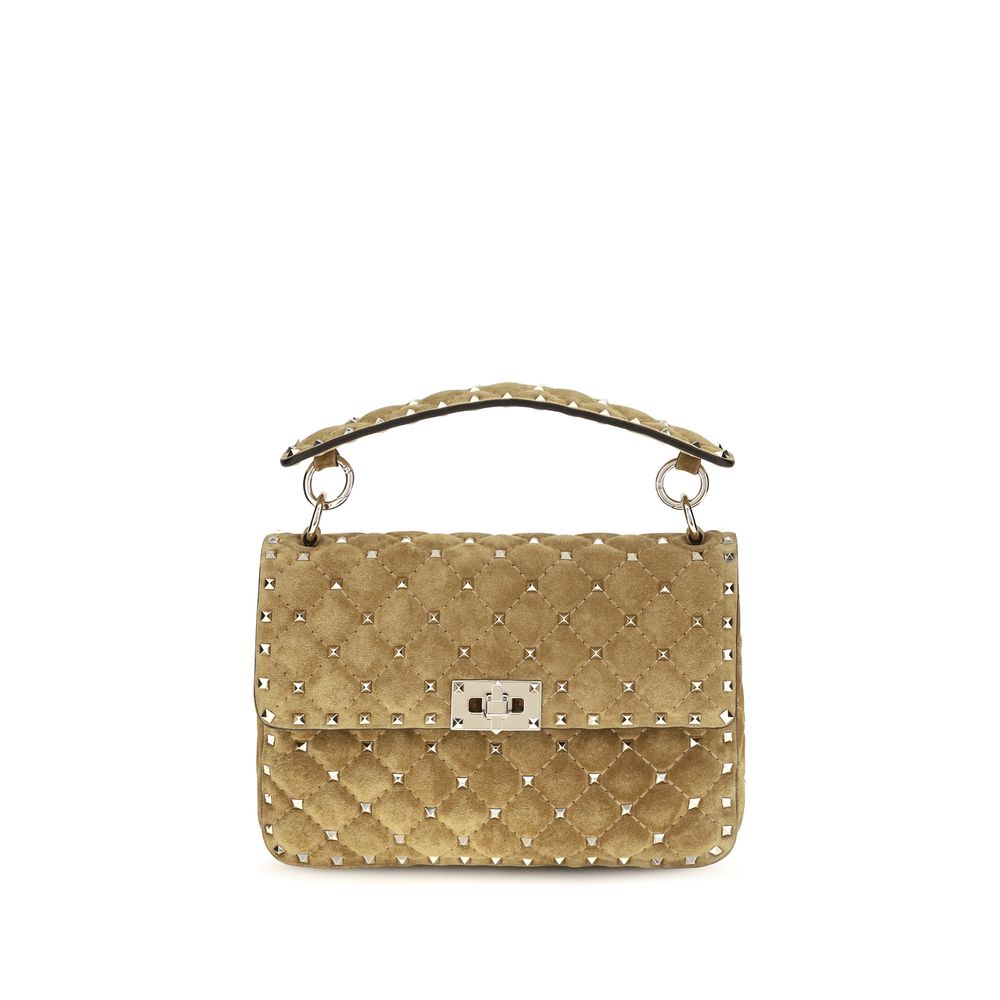 Valentino Garavani Rockstud Spike Tan Medium Top Handle Bag