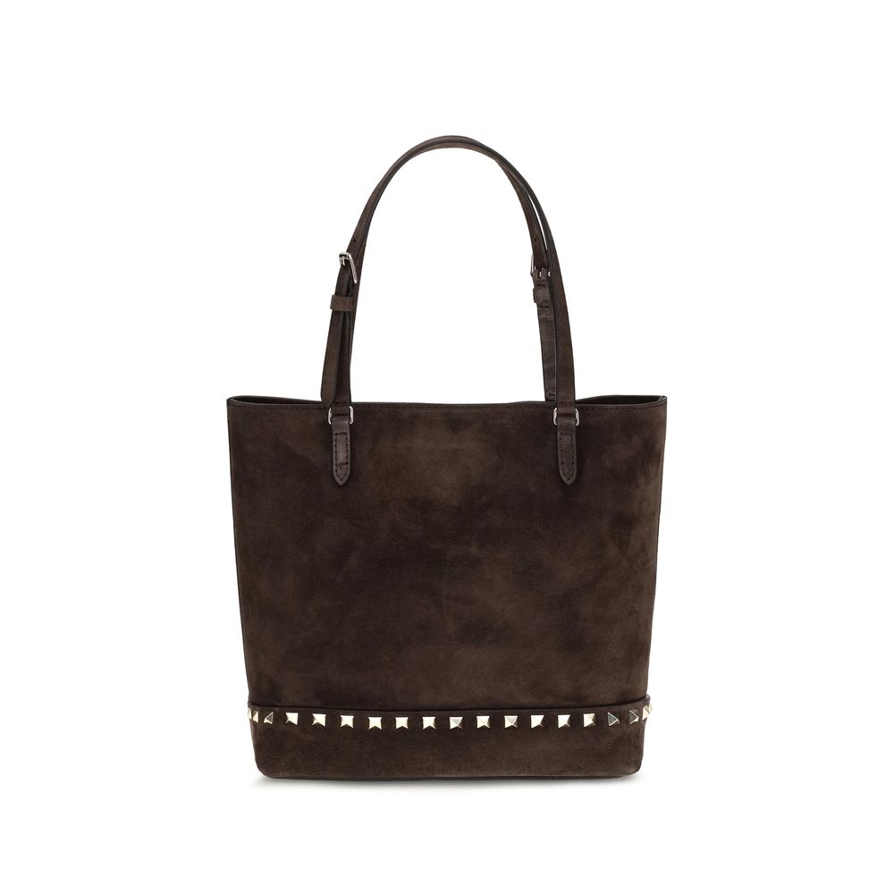 Valentino Garavani Rockstud Brown Small Tote Bag