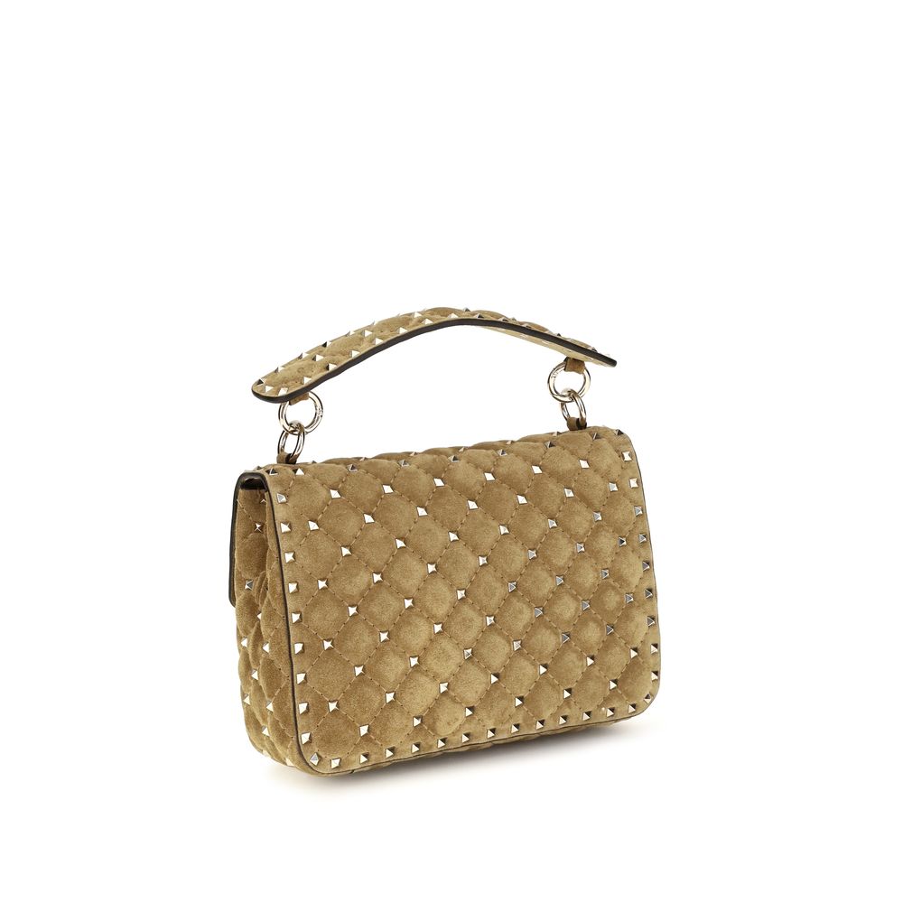 Valentino Garavani Rockstud Spike Tan Medium Top Handle Bag