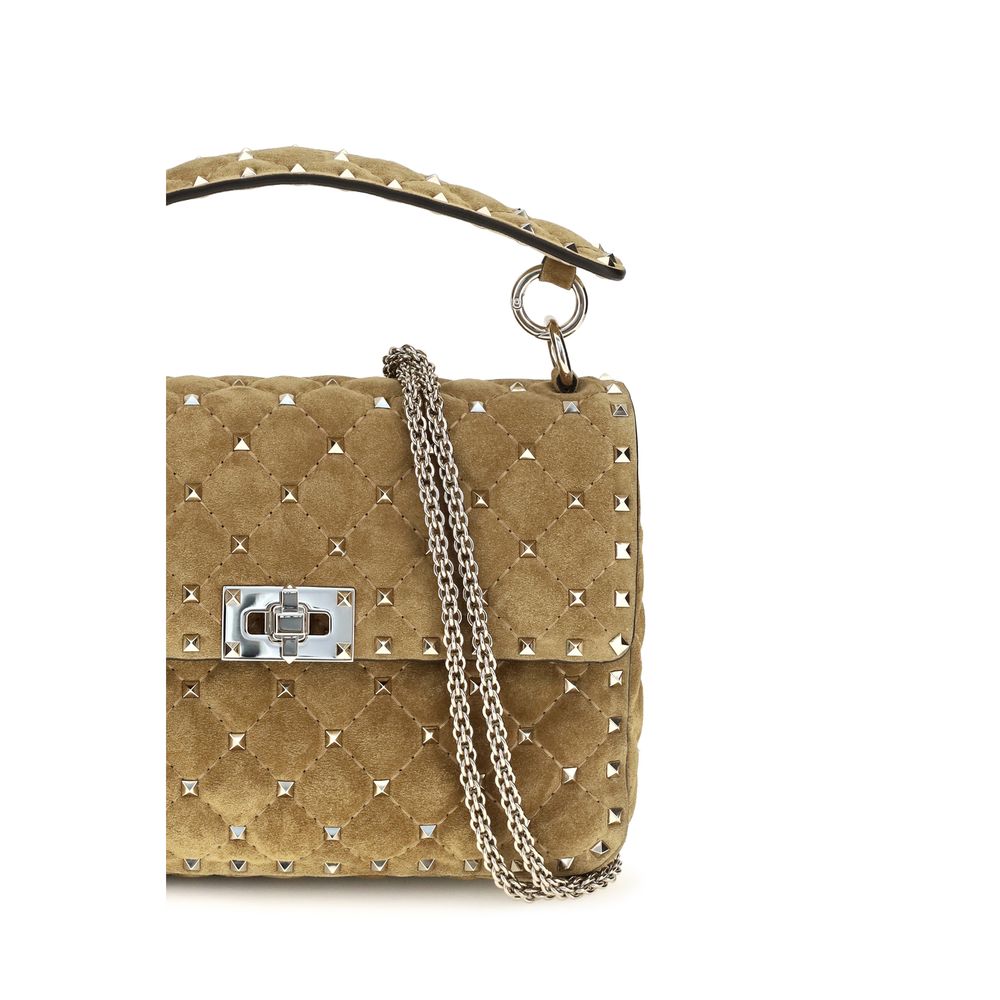 Valentino Garavani Rockstud Spike Tan Medium Top Handle Bag