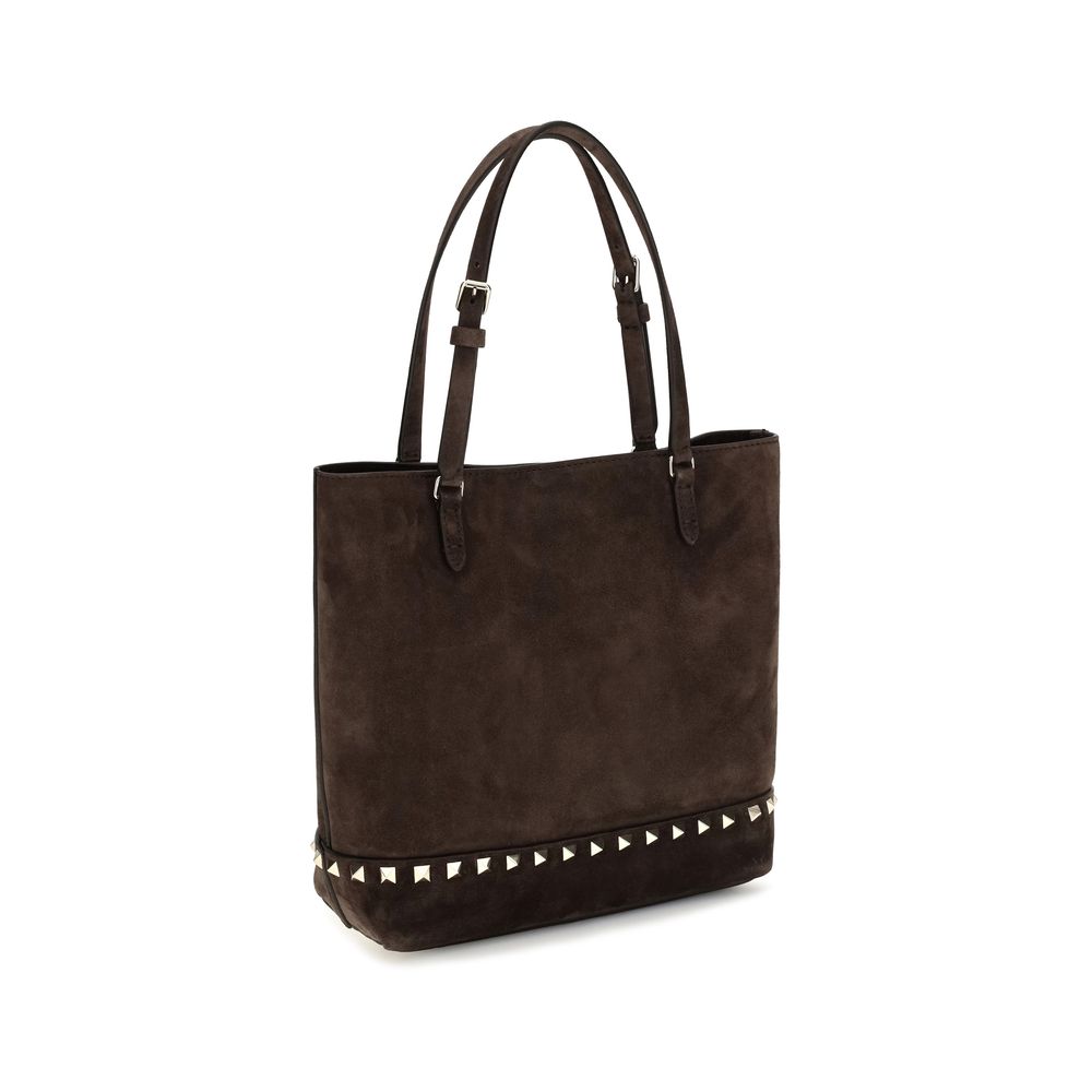 Valentino Garavani Rockstud Brown Small Tote Bag