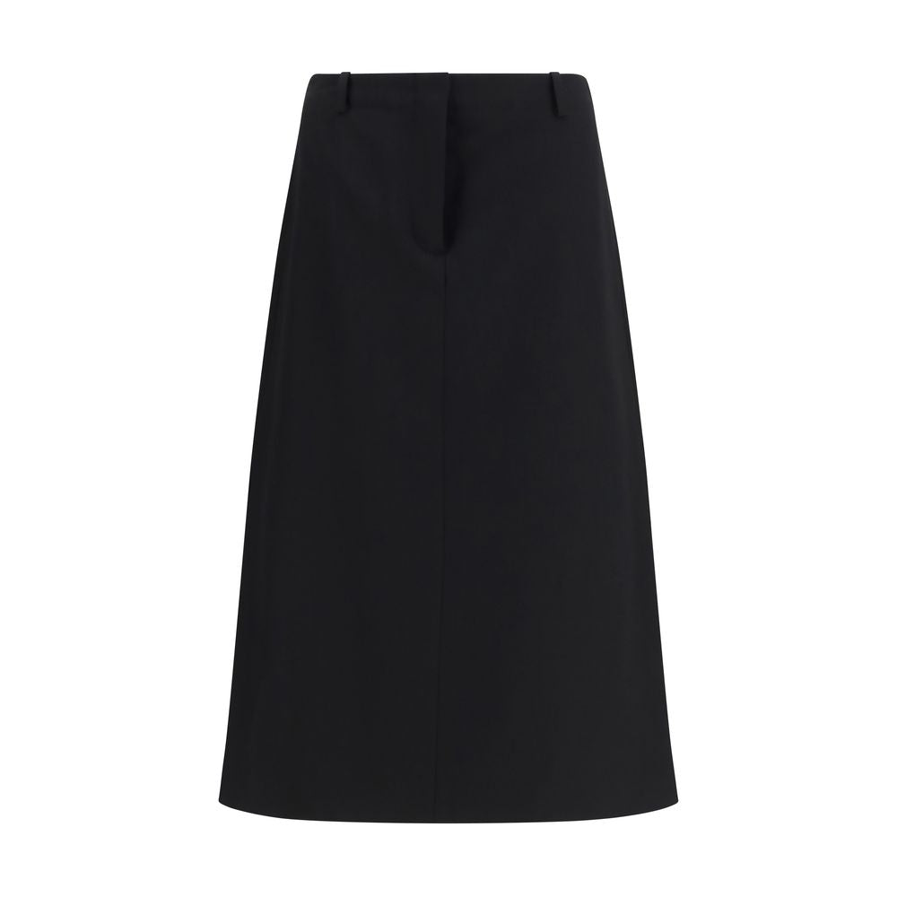 Fendi Flared Black Midi Skirt