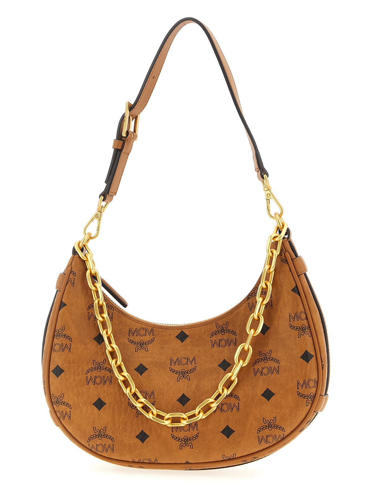 MCM Aren Crescent Hobo Shoulder Bag