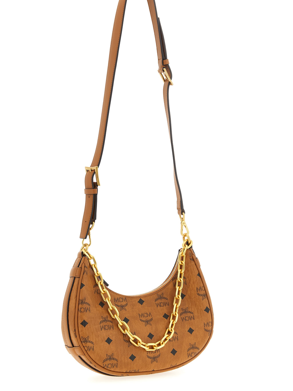 MCM Aren Crescent Hobo Shoulder Bag