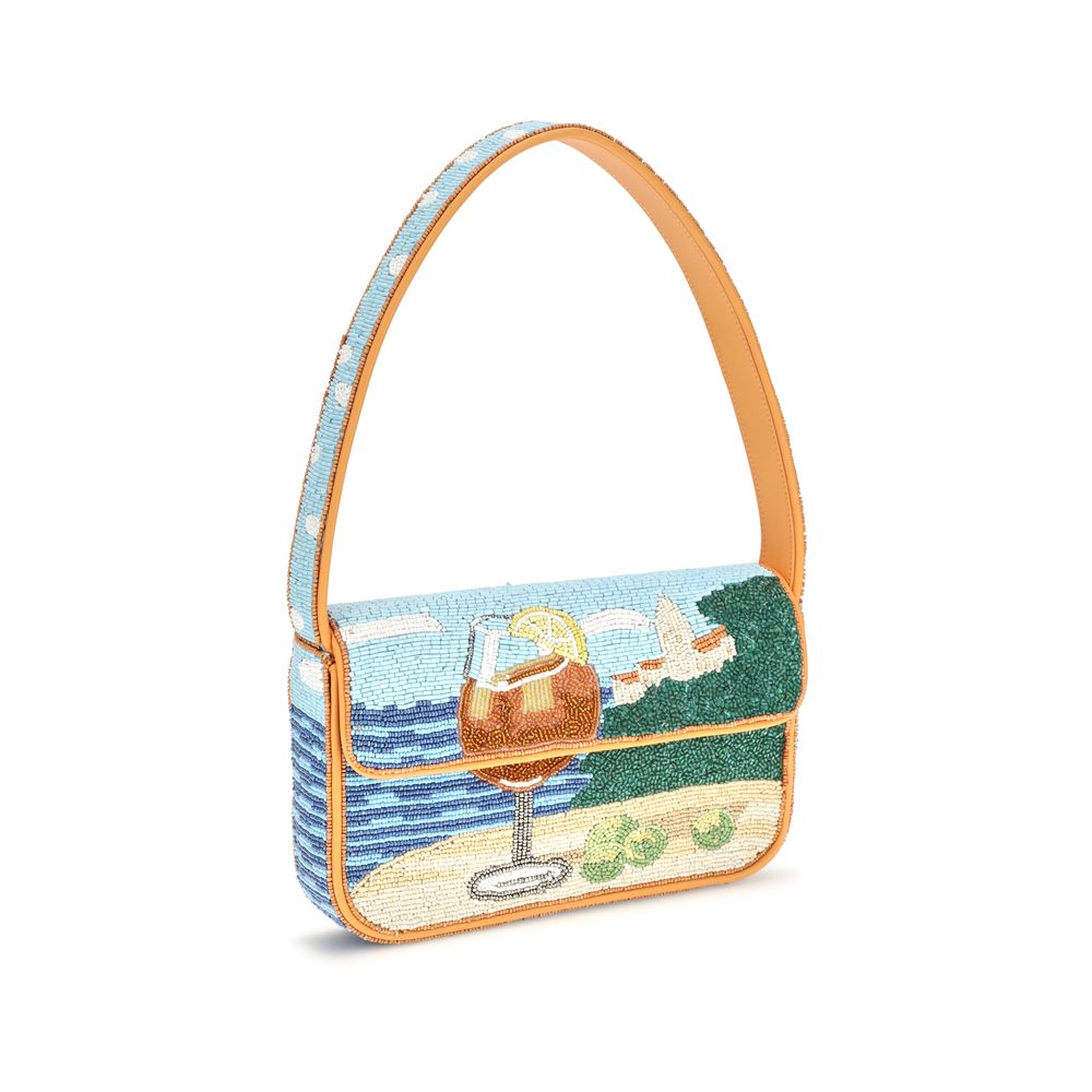 Staud Tommy Beaded Multicolor Shoulder Bag