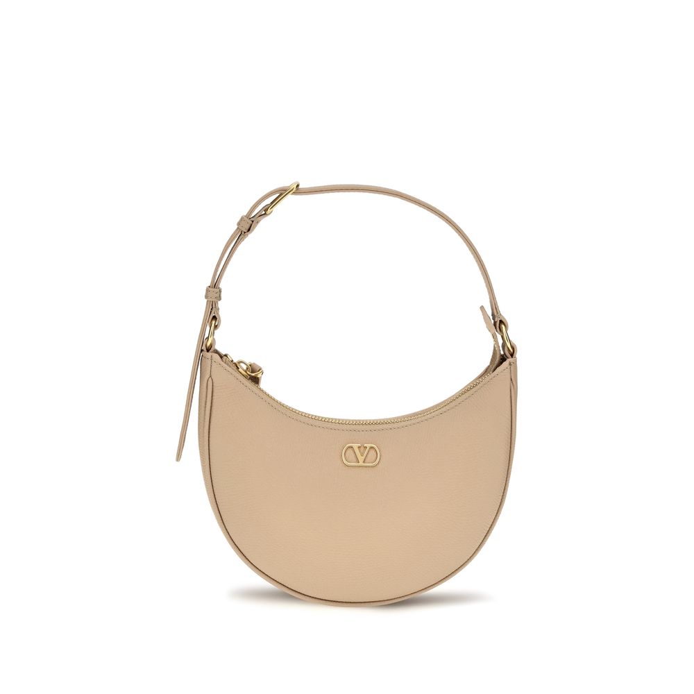 Valentino Garavani VLogo Signature Beige Mini Hobo Shoulder Bag