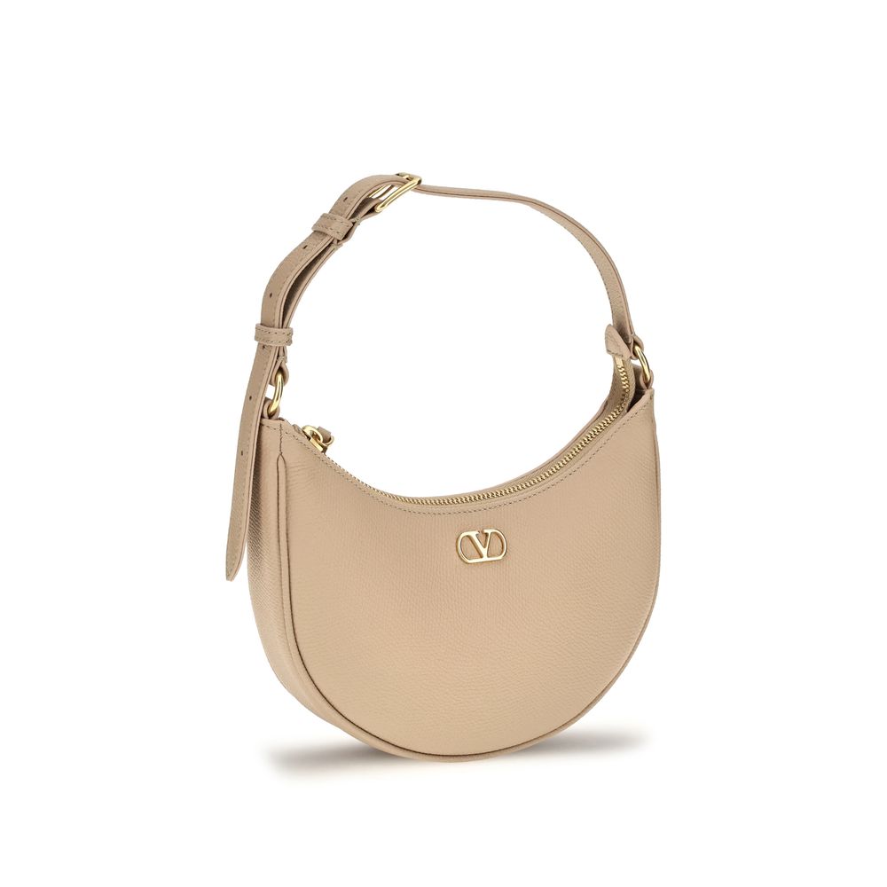 Valentino Garavani VLogo Signature Beige Mini Hobo Shoulder Bag