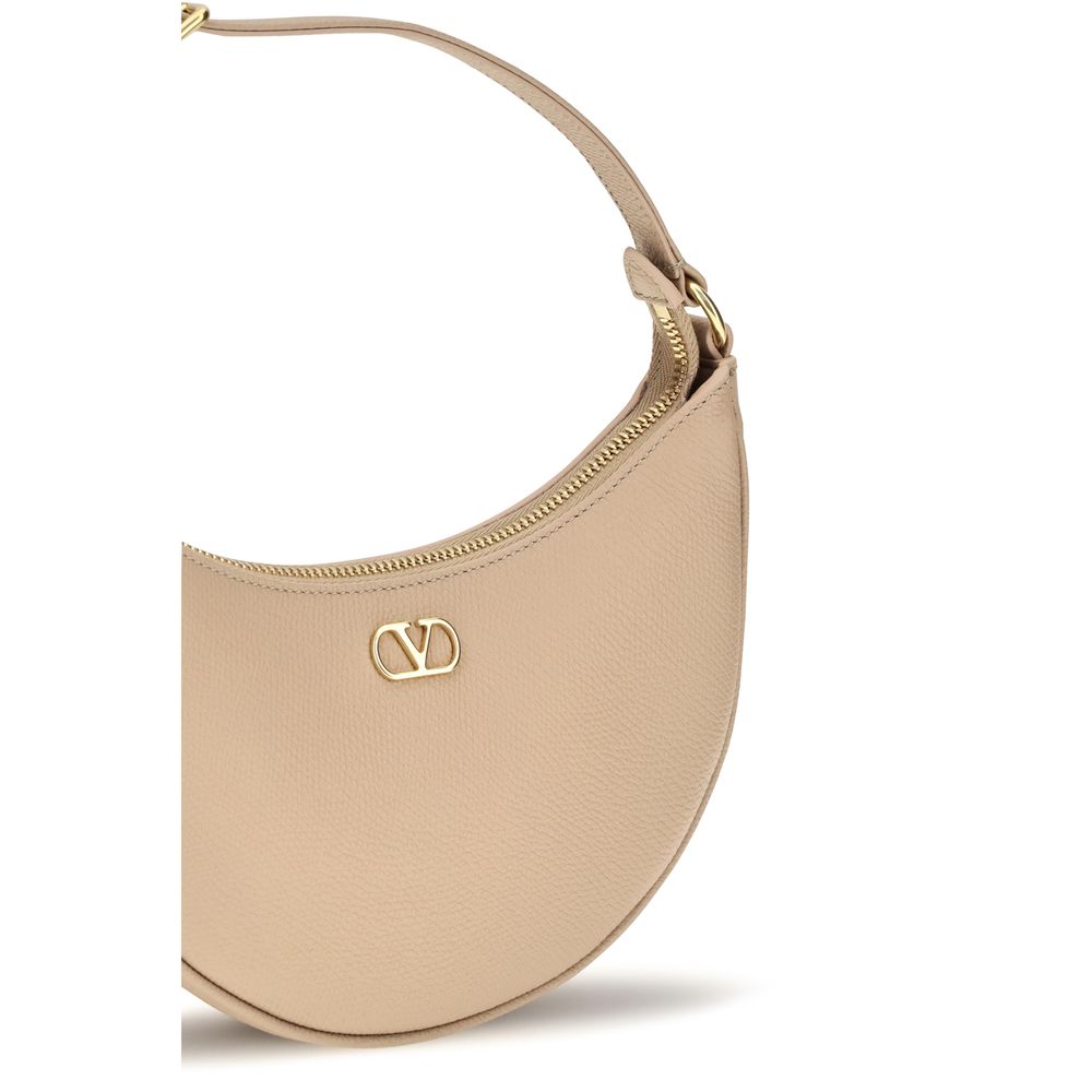 Valentino Garavani VLogo Signature Beige Mini Hobo Shoulder Bag