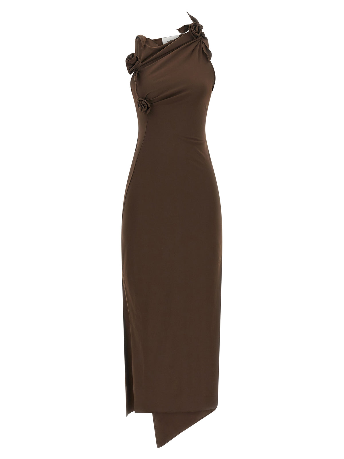 Coperni Brown Asymmetric Long Dress