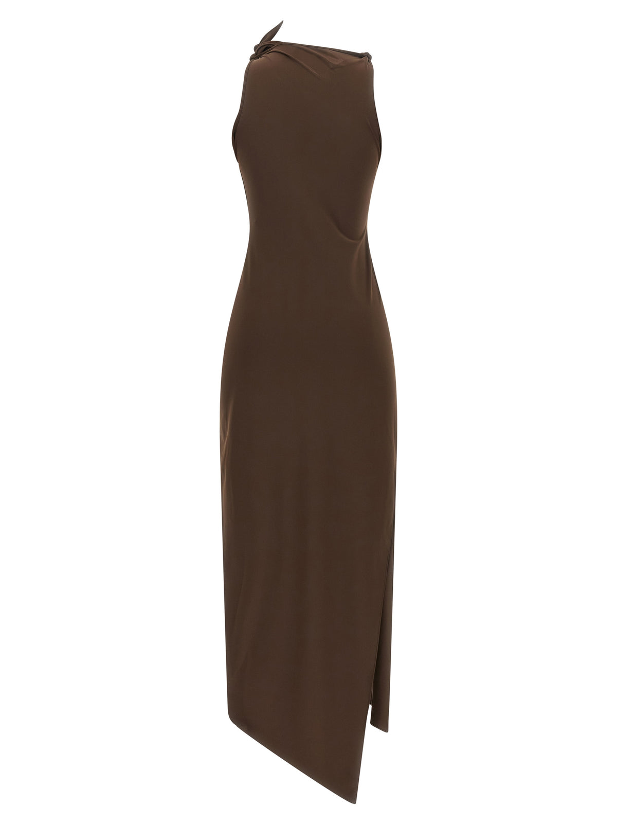Coperni Brown Asymmetric Long Dress