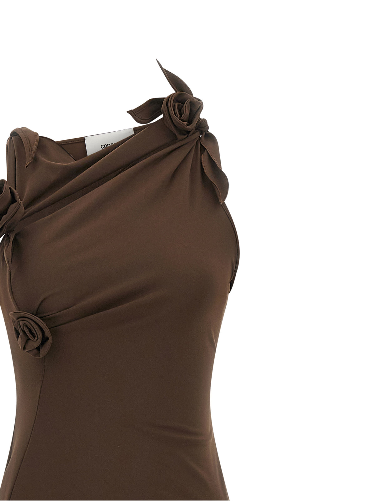Coperni Brown Asymmetric Long Dress
