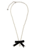 Self-Portrait Black Bow Pearl Necklace