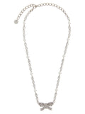 Self-Portrait Crystal Pearl Bow Necklace