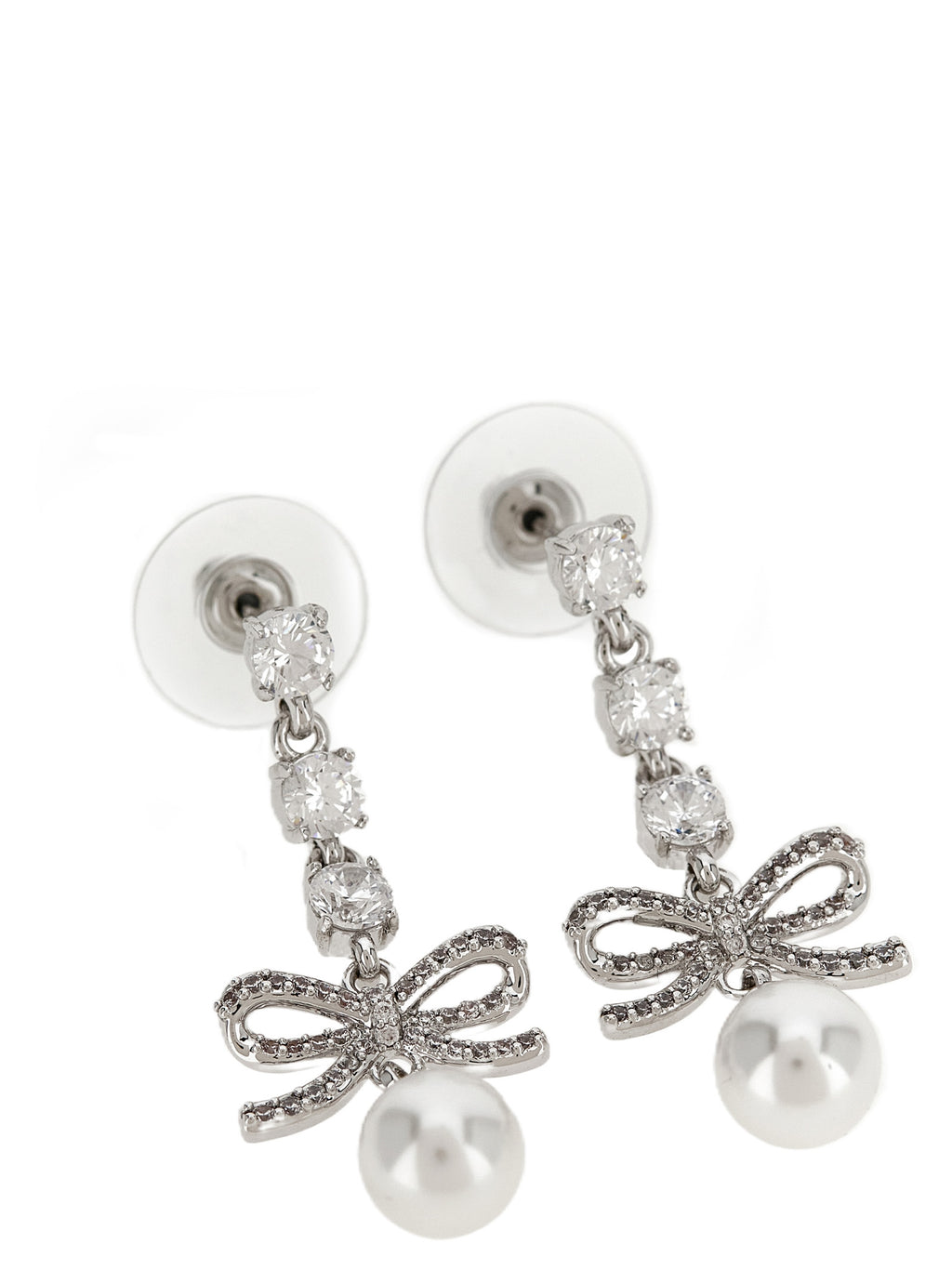Self-Portrait Bow Crystal Charm Pendant Earrings