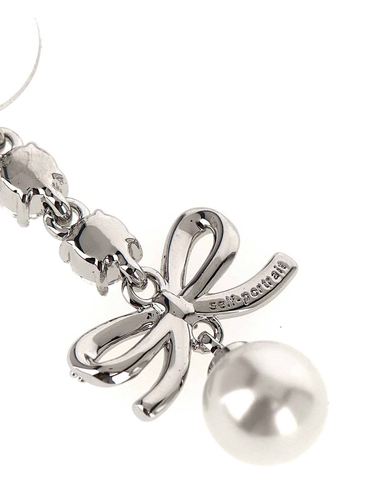 Self-Portrait Bow Crystal Charm Pendant Earrings
