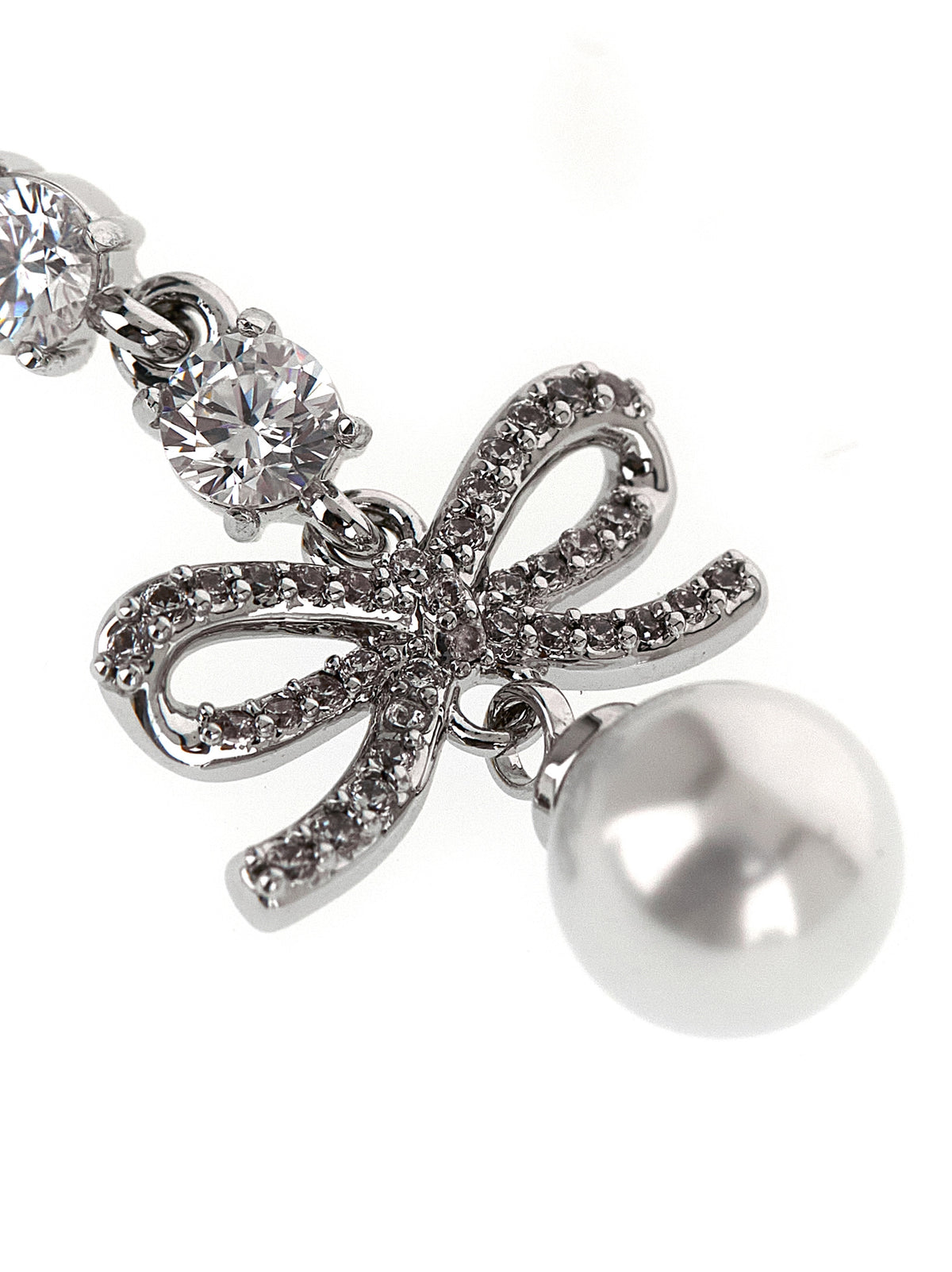Self-Portrait Bow Crystal Charm Pendant Earrings